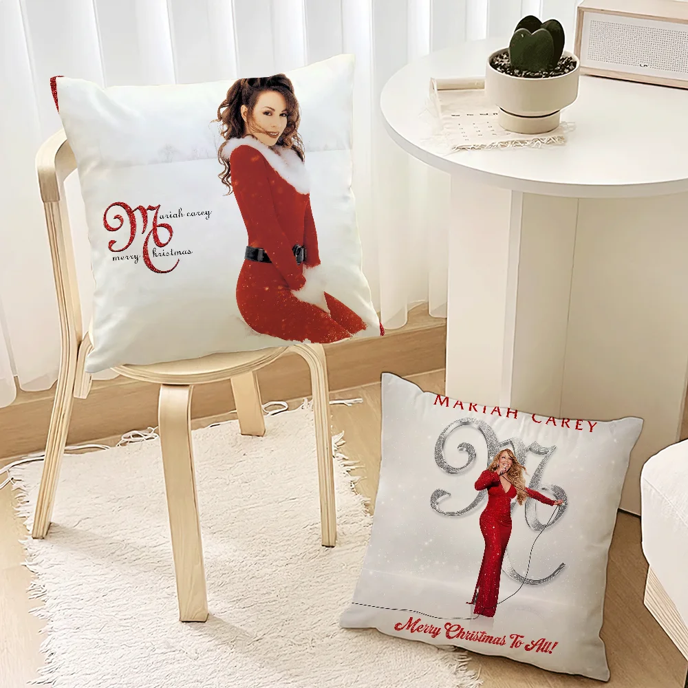 taie d'oreiller mariah carey noel coussin moderne rouge blanc photo décoration intérieure polyester dobby