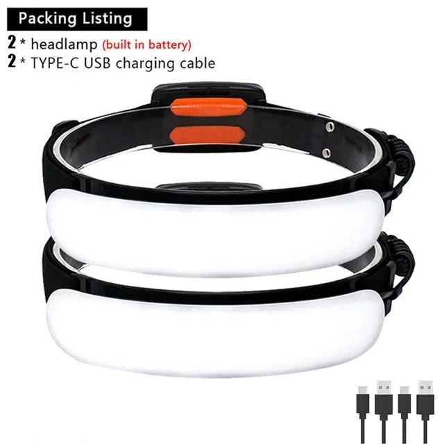 lampe torche frontale rechargeable modes éclairage camping pêche cyclisme urgence 5000mah USB Type