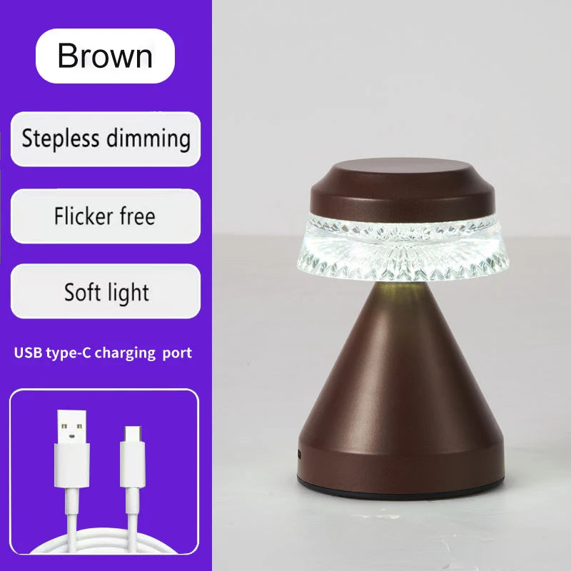 lampe table led blanc marron rose plissée moderne interrupteur tactile charge type