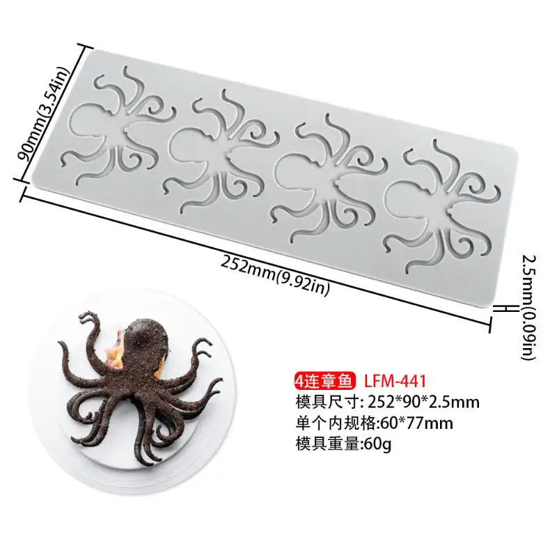 moules gâteau silicone motifs crustacés gris clair modernes décoration sucrerie
