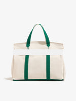 sac main toile coton beige noir vert rose poignées détachables casual chic rivets anti