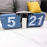 horloge murale quartz flip numérique horloge bleue moderne horloge blanche rétro horloge grise numérique