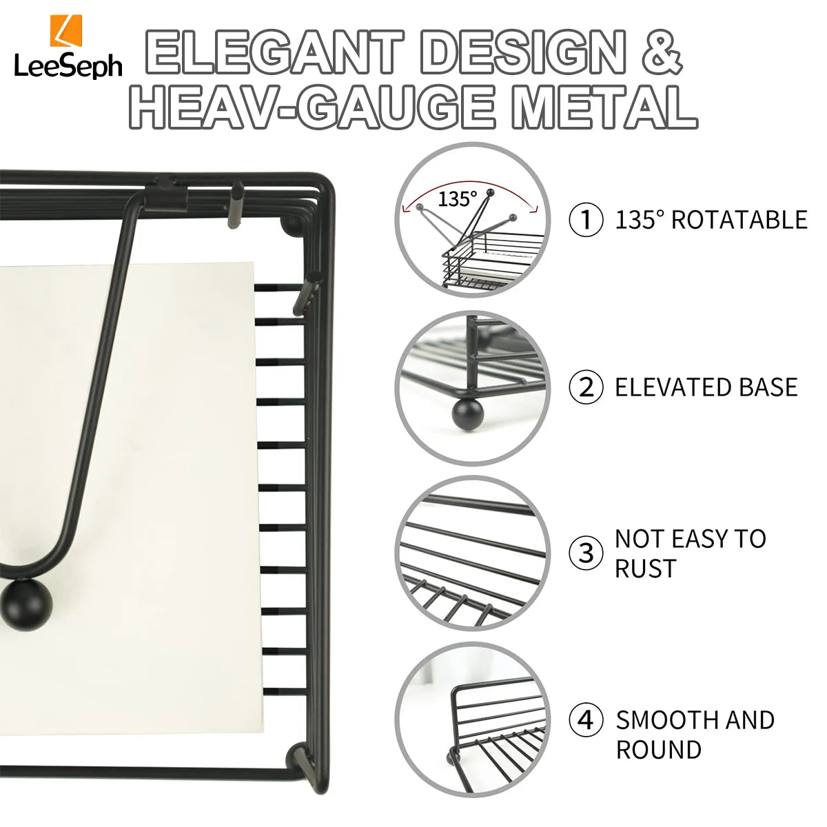 support serviettes métal noir grille moderne armature rotative cuisine restaurantextérieur