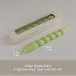 bougies parfumées vert pastel jaune rose blanches twistées moderne support nœud anniversaire décoration maison