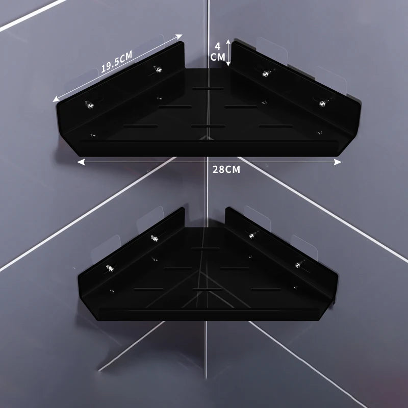 étagère d'angle acrylique marron moderne salle bain respectueuse environnement pièces adaptable adhésifs