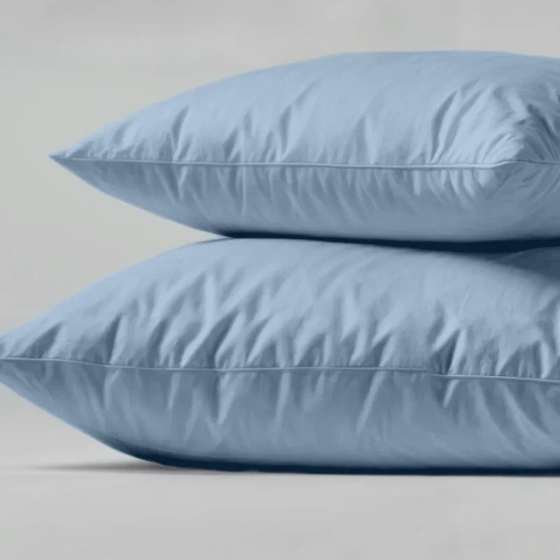 taies d'oreiller coton polyester douces rectangulaires moderne bleu clair uni pièces literie