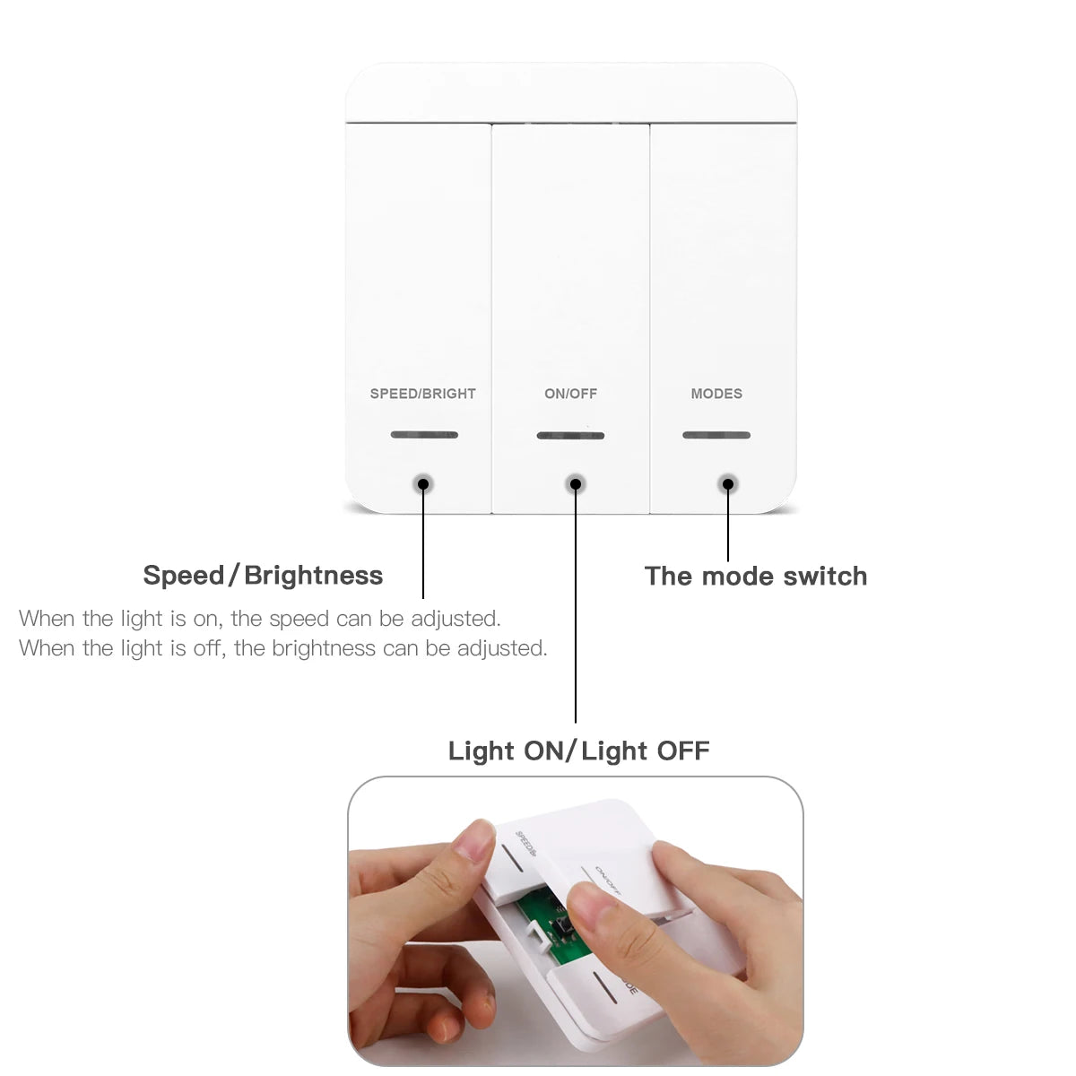 ruban led blanc adhésif moderne 24v 10m 50000h interrupteur mural controle led