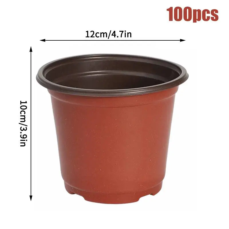 pots fleurs plastique orange noir modernes jardins plantes succulentes petits conteneurs jardinage semis fleurs
