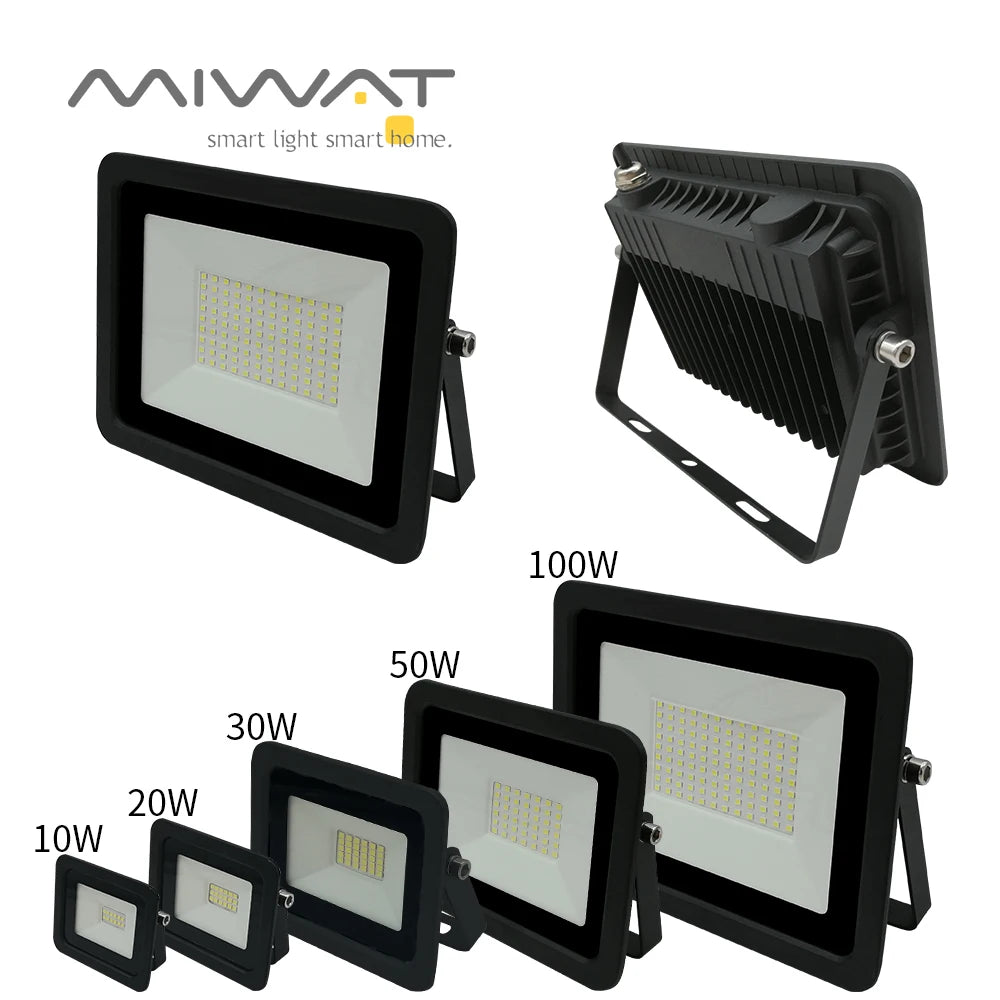projecteur led extérieur noir étanche ip68 grille refroidissement éclairage mur extérieur