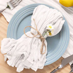 serviettes coton polyester 50x50cm beige clair texture ondulée classique maison mariage événements