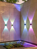 lumière solaire murale moderne multiple couleurs ambre bleu blanc fixée extérieure