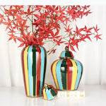 vases decoratifs couverts couleur brillants moderne decoration maison rouge vert bleu