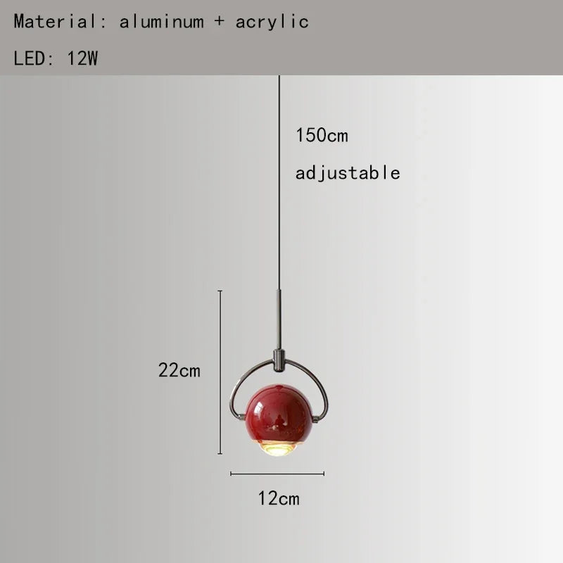 lumières suspendues modernes vert foncé rouge or blanc LED chambre salon étude