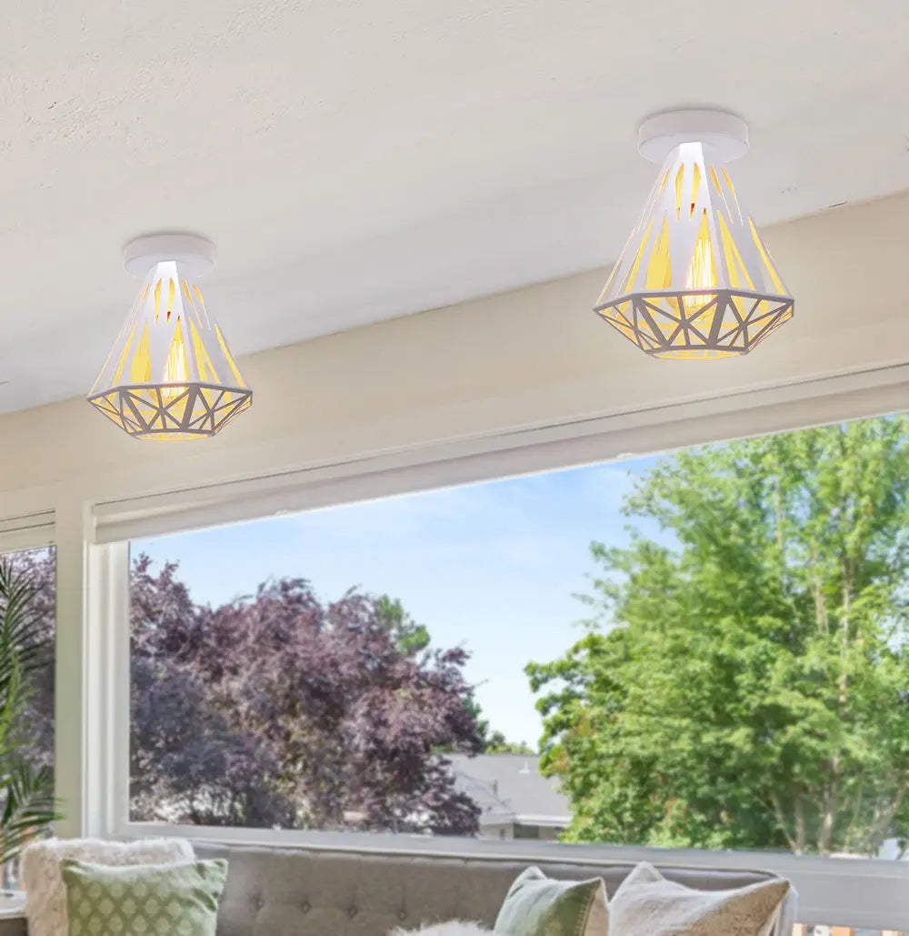 plafonniers led modernes industriels géométriques blanc gris éclairage quotidien