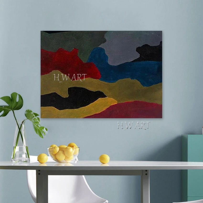 Œuvre d'art abstraite aux couleurs vives pour décoration murale