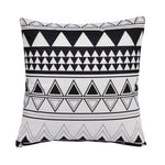 housse coussin carré géométrique coton laine moderne bleu orange triangles losanges