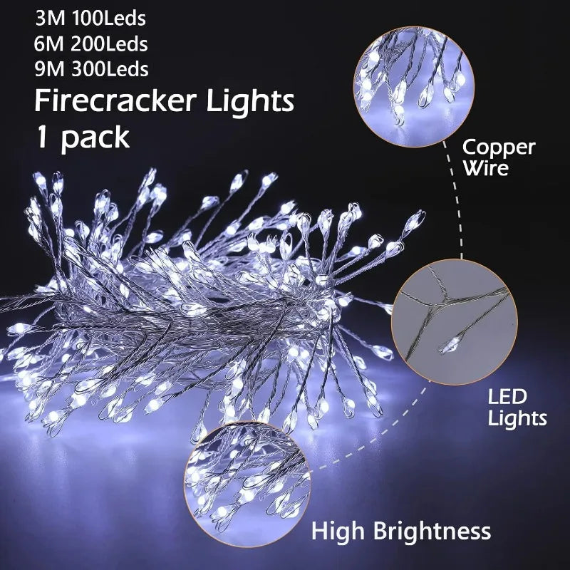 guirlande lumineuse led blanc effets multicolores télécommande noël décoration intérieure festive 3m 6m