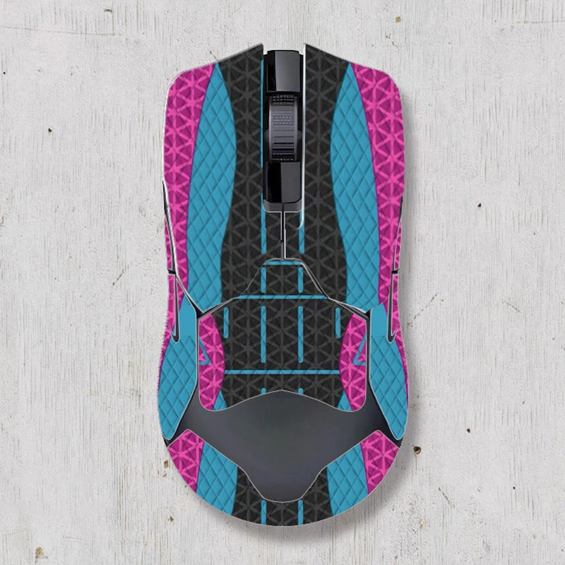 souris gamer antidérapante adhésive caoutchouc graphique moderne noir rouge bleu