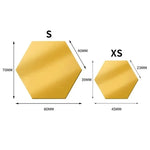miroirs hexagonaux modernes adhésifs doré blanc gris brillants opaques XS
