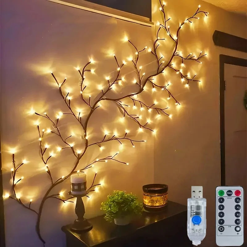 guirlande lumineuse led branche naturelle 144 led prise usb télécommande