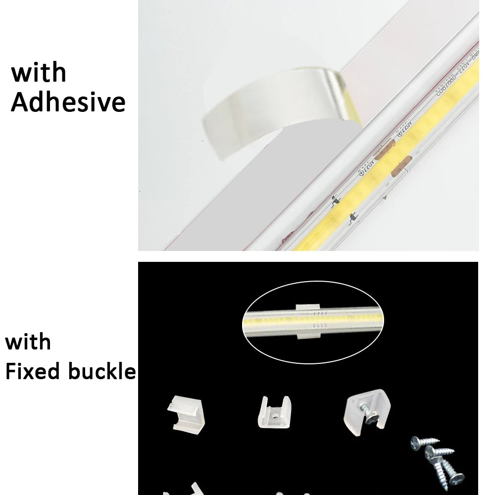 Ruban LED COB éclairant un plan de travail
