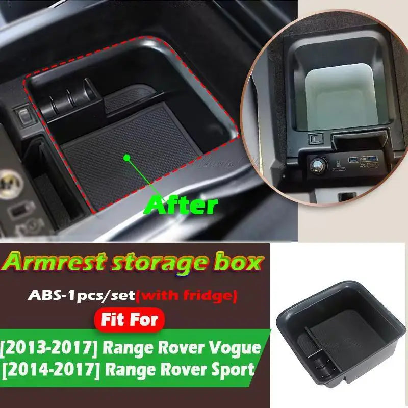 boîte rangement accoudoir central noir range rover sport vogue organisation contemporaine anti dérapant