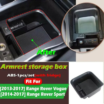 boîte rangement accoudoir central noir range rover sport vogue organisation contemporaine anti dérapant