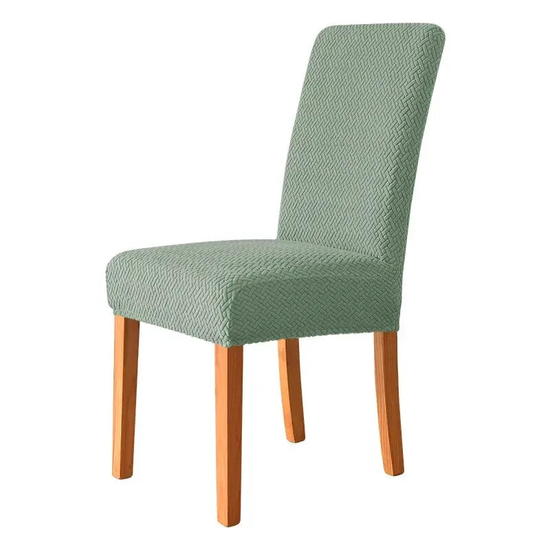 housses chaise élastiques universelles vert clair beige gris motif géométrique moderne adhésif polyester elasthanne