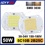panneau led intégré blanc 50w 50 leds 3000k 6000k moderne 55x40mm