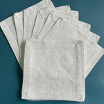 serviettes coton brodées blanc beige franges élégantes dîner maison restaurantpaque 12 pièces