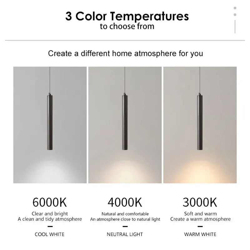 lampe suspendue moderne noir mat chaîne salon chambre cuisine pendentif led éclairage autoinstallation étude