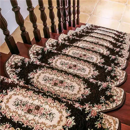 tapis d'escalier adhésif floral ovale salon classique multicolor usage intérieurextérieur