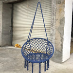 fauteuil suspendu macramé tissé motifs géométriques franges boho chic blanc beige noir rose bleu