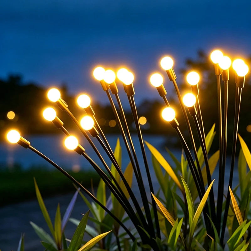 guirlande lumineuse solaire moderne boules lumineuses rondes clips solaires étanches noir blancextérieur patio jardin