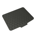 tapis drainage silicone noir moderne rayures diagonales cuisine antidérapant résistant chaleur 40cm 32cm
