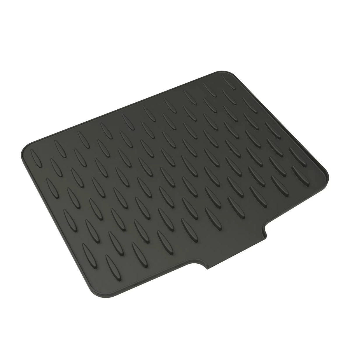 tapis drainage silicone noir moderne rayures diagonales cuisine antidérapant résistant chaleur 40cm 32cm