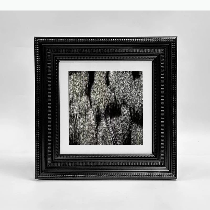 tableau moderne abstrait noir beige gris blanc marbré taches cadre toile salon décoration