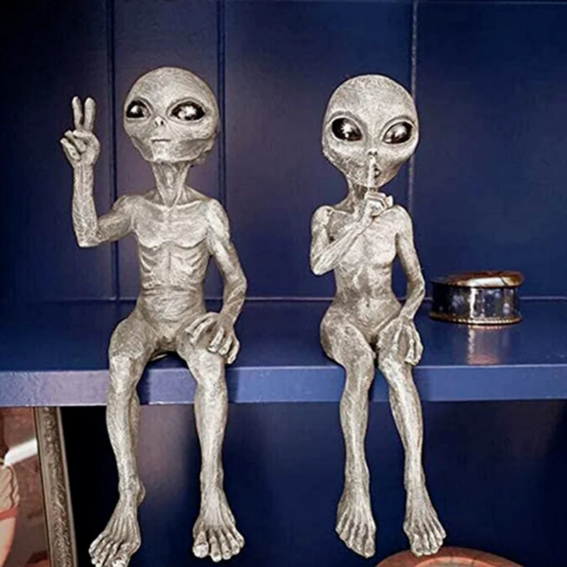 Statue extraterrestre sur terrasse