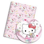 autocollants hello kitty fleurs coeurs étoiles enfants coton sanrio rose blanc motifs dessin animé