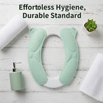coussin toilette vert pastel texture verticale douce coton lavable réutilisable salle bain confortable