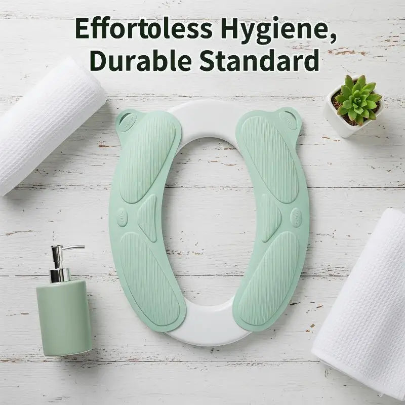 coussin toilette vert pastel texture verticale douce coton lavable réutilisable salle bain confortable