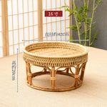 plateau rotin tressé beige rustique assiettes incluses pique nique patio durableextérieur naturel