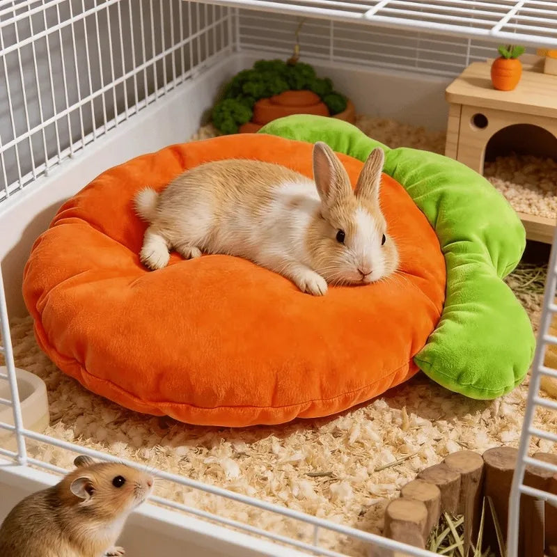 tapis chaleureux polaire forme carotte doux velours côtelé orange vert animaux compagnie lapin hamster