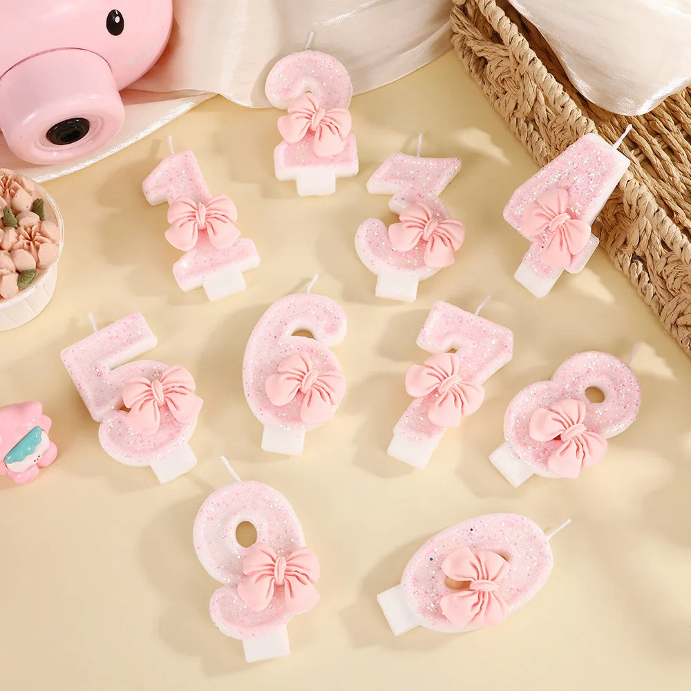 bougies chiffres rose pailletées clips décoratives événement anniversaire mariage noël fiançailles baptême