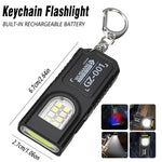 lampe torche multifonction rechargeable led noire intense modifiable modernisée porte clés aimant usbc