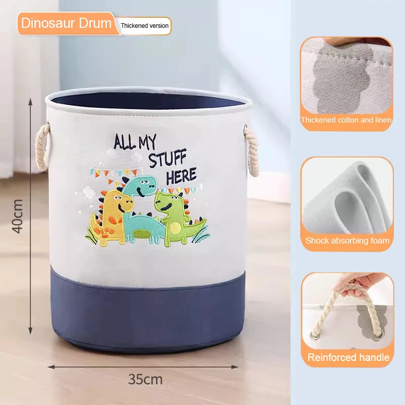 paniers rangement pliant tissu lin motif animaux moderne poignées corde rangement jouets chambre