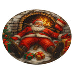 tapis rond noël père noël train pingouins guirlande rouge décoration chambre vinyle sans bpa