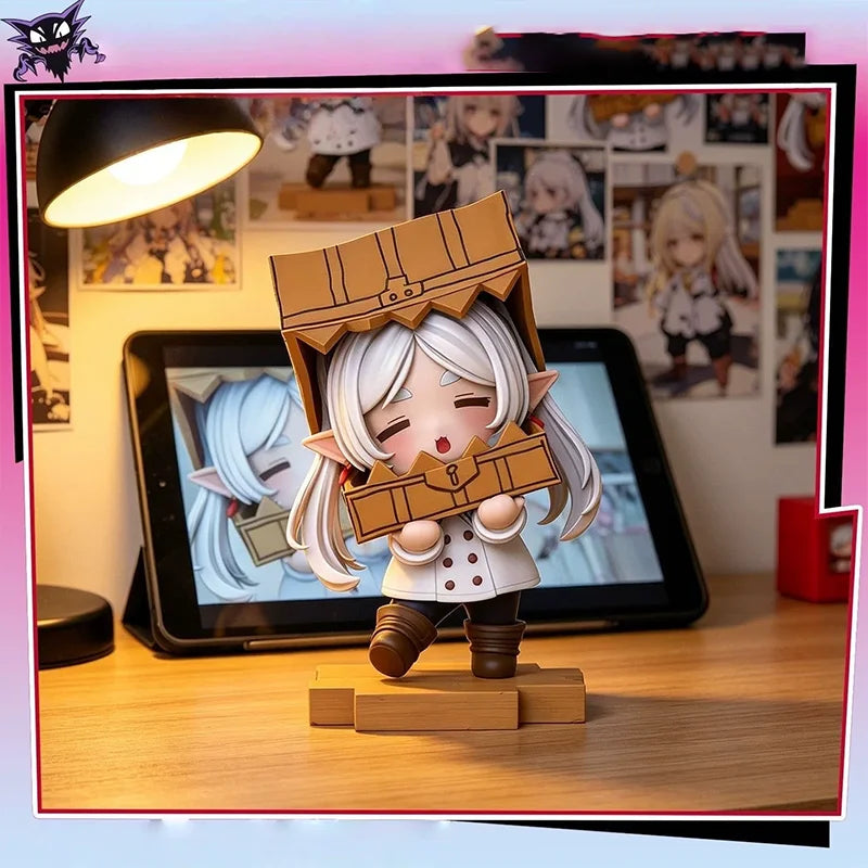 figurine chibi anime manga mignonne collection pvc personnages coffres souris base bois