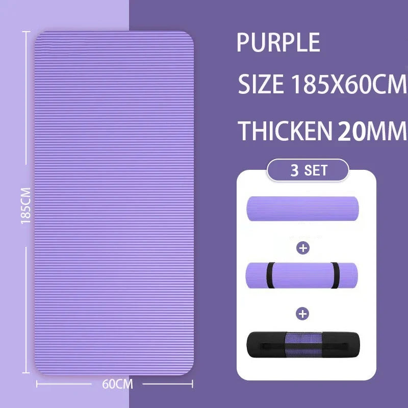 tapis yoga extra épais antidérapant noir rayures horizontales moderne cardio yoga étirements maison