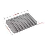 porte savon silicone strié gris blanc moderne salle bain cuisine drainage anti dérapant support